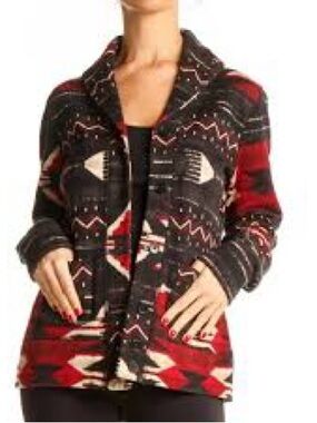 Lauren Jeans Co. Aztec Print Button Front Cardigan Jacket Large EUC